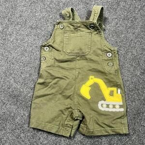 Baby Boy Overall Outfit Size 12 Months By Carter’s Excavator Olive Green Jersey